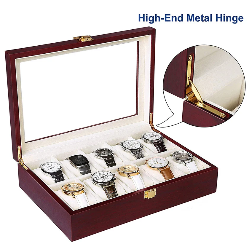 6/10/12 Slots Wooden Watch Box Wood Holder Boxes For Men Women Watches Organizer Organizers Dropshipping | Наручные часы