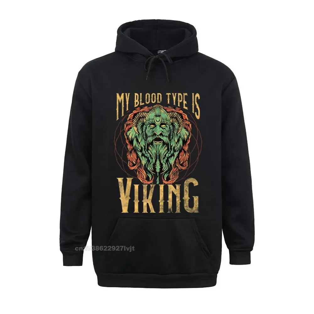 Viking Blood Type Vikings Funny Quotes Humor Sayings Norse Hoodie Fashionable Hooded Hoodies For Men Cotton Tees