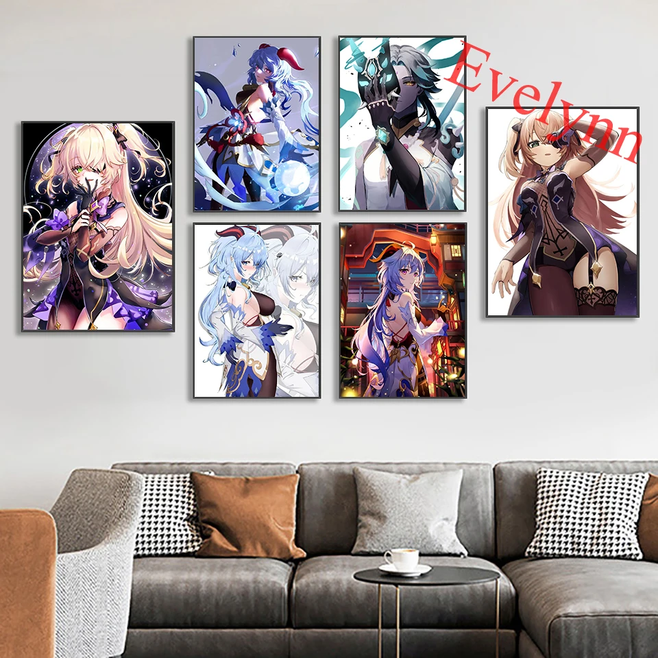 

Electronic Games Genshin Impact Anime Girl Poster And Prints On Canvas Wall Art Picture For Living Room Cuadros Home Decor Gift