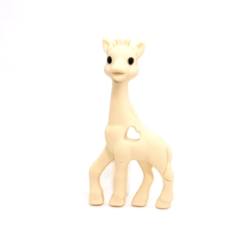 Beige 1 шт., силиконовый прорезыватель, животные из мультфильмов лиса, детское кольцо, прорезыватель, силиконовые жевательные подвески, детский прорезыватель, подарок, игрушки для малышей, 4 цвета - Цвет: Beige