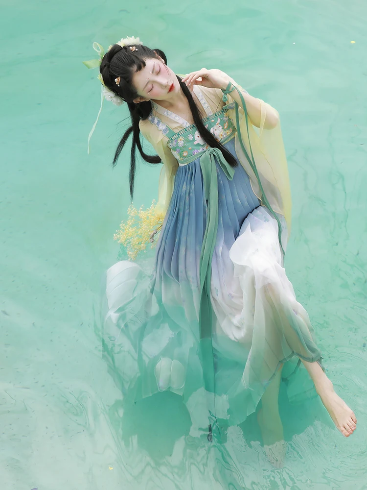 

Han Element Improved Hanfu Dresses Women's Summer Autumn Fairy Upper Ru Chest Length Skirt Chinese Style Girls Rabbit