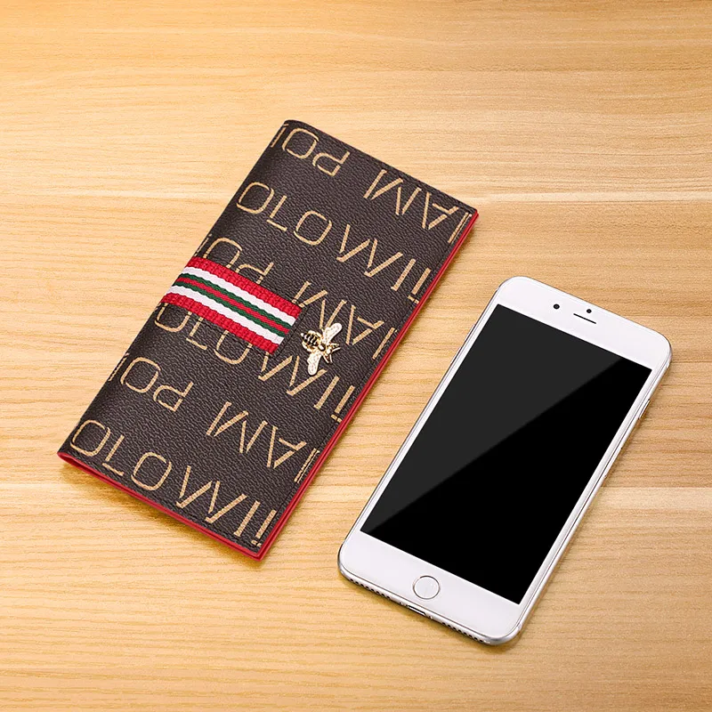 Новинка 2020 Женская Длинная кожаная сумка с защитой от кражи ультратонкая для