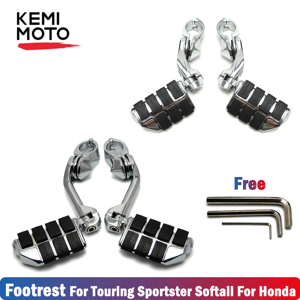 Длинные Короткие хромированные подножки для ног на 360 градусов наборы монтажные