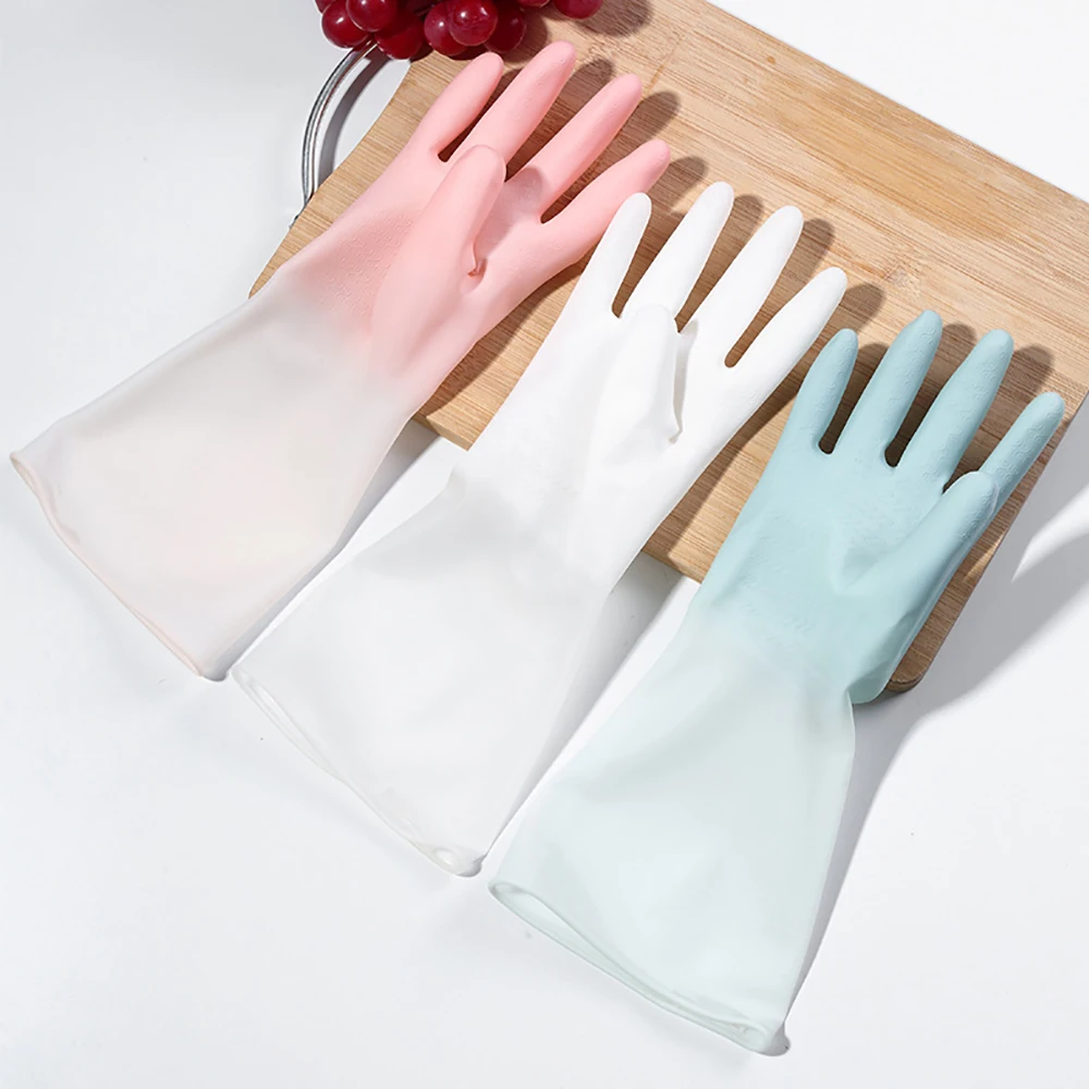 

Gradient Color Waterproof Latex Gloves Women Thin Washing Clothes Housework Cleaning Gloves Kitchen Durable Dishwashing Gloves