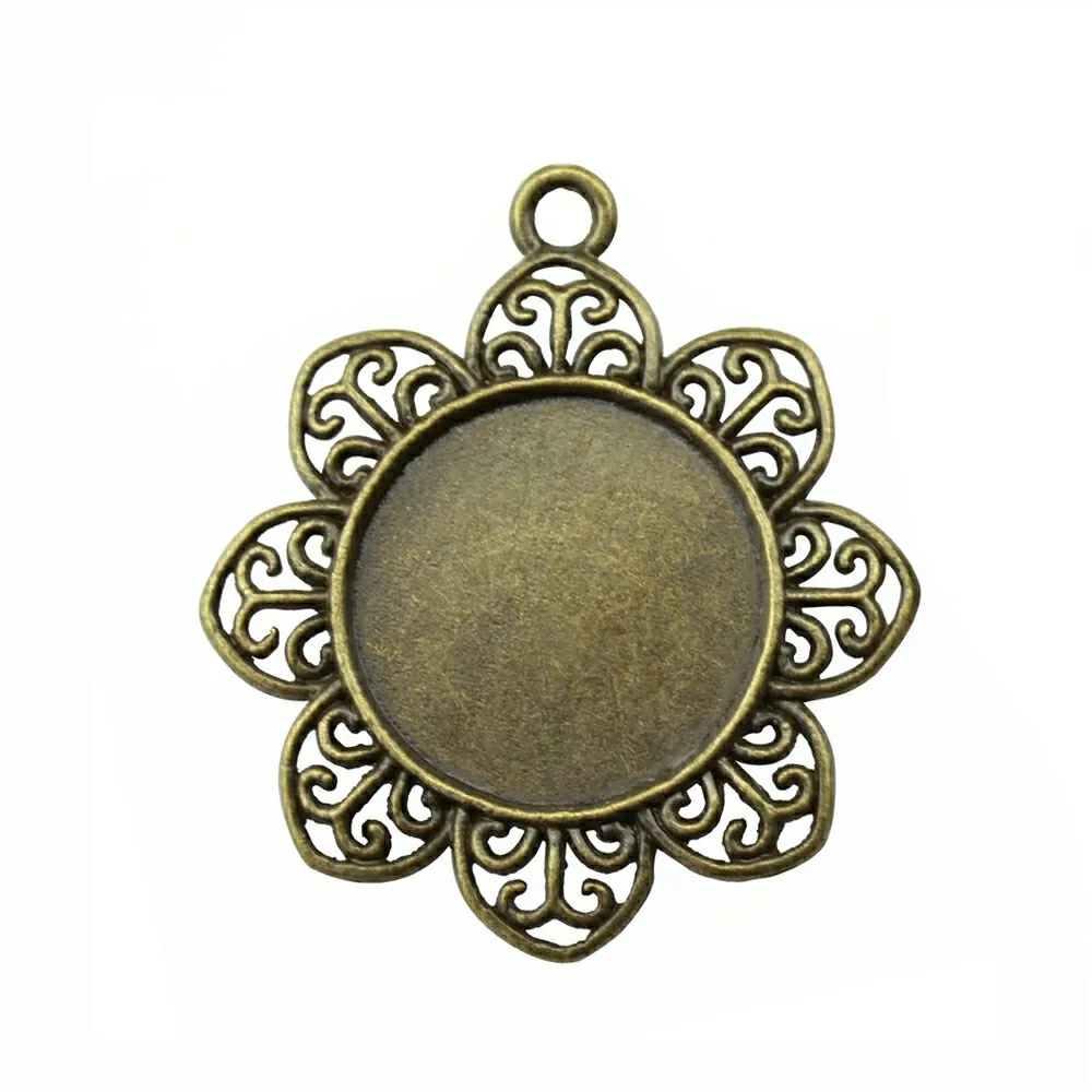 Винтажная античная бронза под старину серебряный цвет в форме цветка камеи