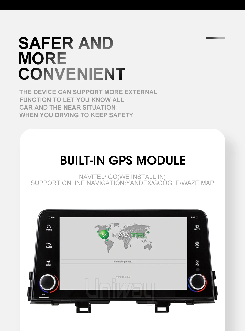 Uniway android 9,0 2G+ 3 2G dvd-плеер автомобиля forKia Picanto gps навигация автомобильный мультимедийный плеер Видео Радио плеер