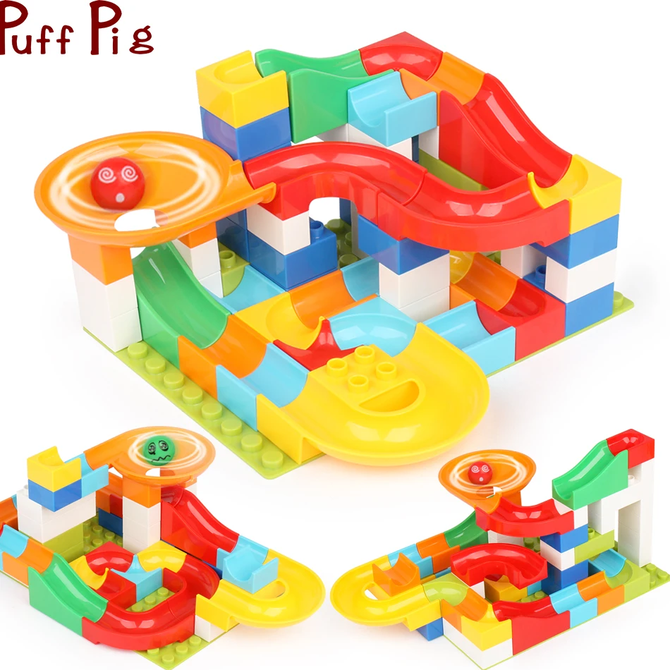 52 шт. гоночный лабиринт мячи дорожка большие строительные блоки Обучающие