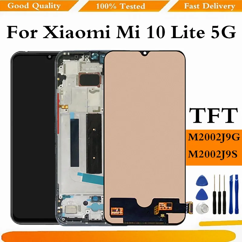 

100% Test Mi 10 Lite Lcd For Xiaomi Mi10 Lite Lcd Display Touch Screen Digitizer Assembly For Mi 10Lite Lcd M2002J9G 5G