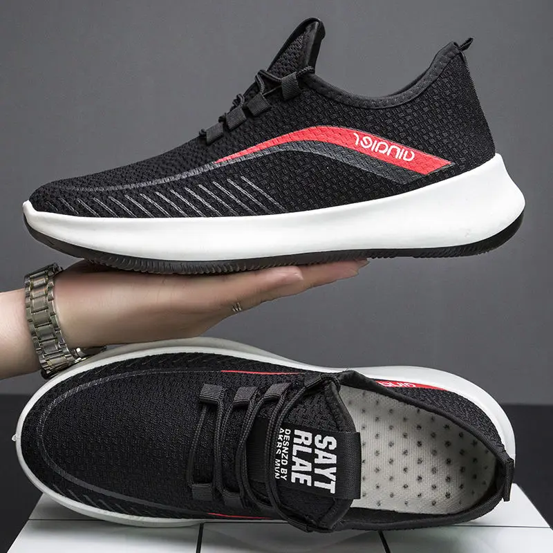 

Кроссовки мужские сетчатые на шнуровке, повседневная обувь, легкие удобные дышащие прогулочные кеды