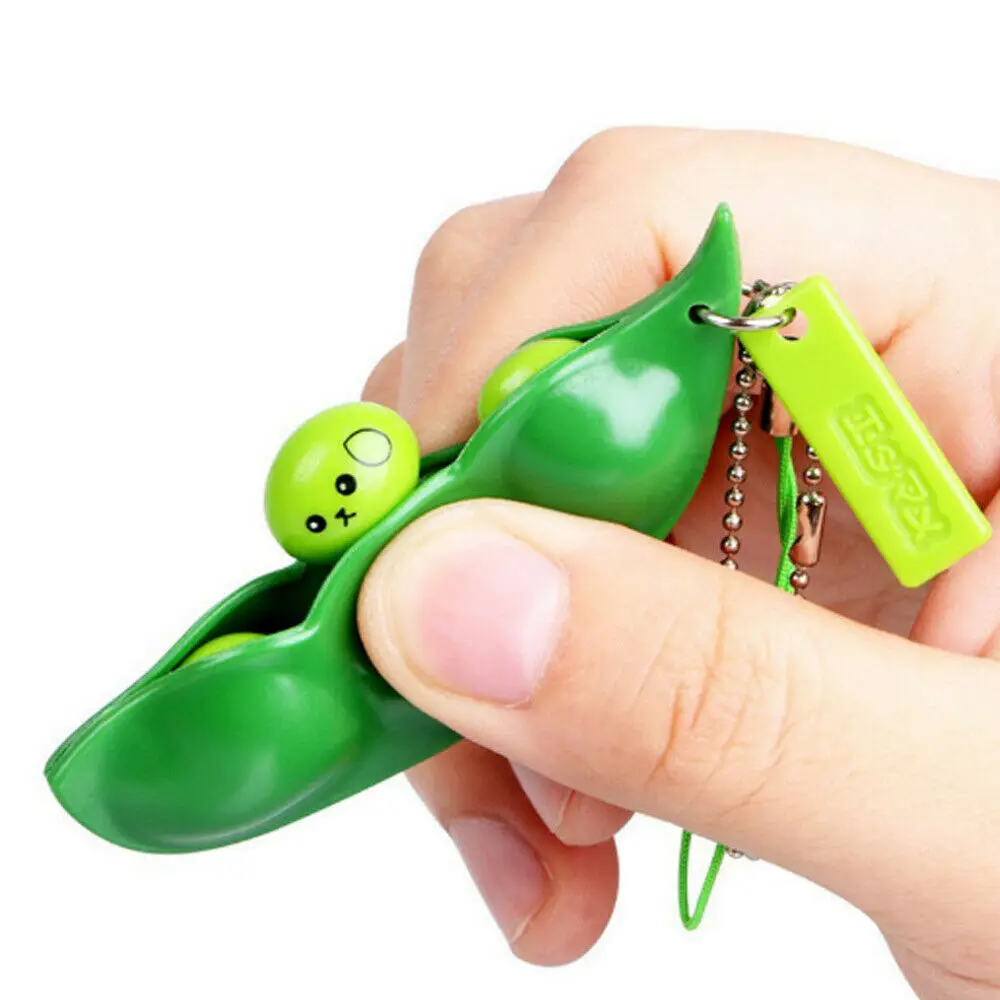 

Color Fidget Toy Antistress Squeeze Edamame Relieve Stress Toy Pop Lovely it Squeeze Beans Surface Emotion Figet Toys Keychain