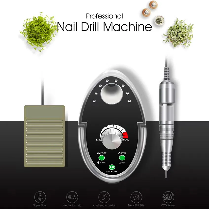 

Kuantin Nail Drill Machine 35000RPM Manicure 65W Electric Nail Gel For Nail Art Gel Polish Tools