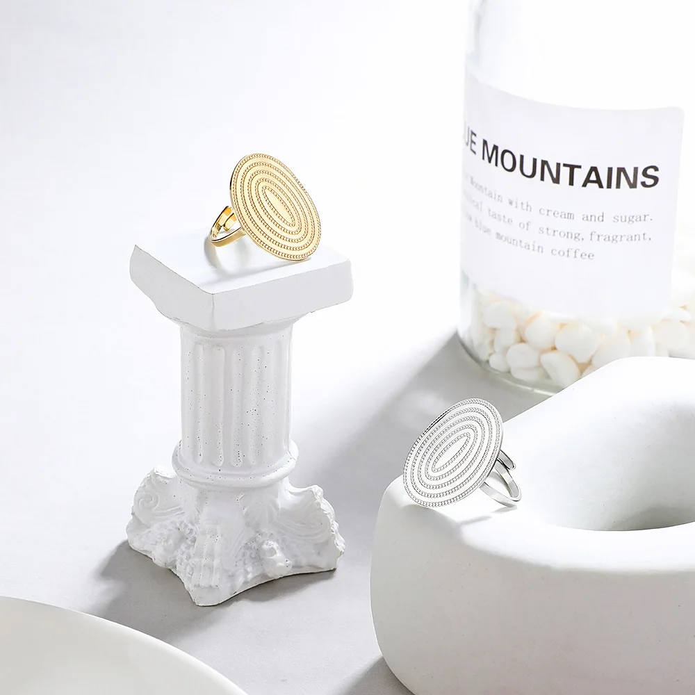 

Gold Geometry Rings For Women Opening Rings for Woman Fashion Jewelry European and American Wedding Party Sexy Ring