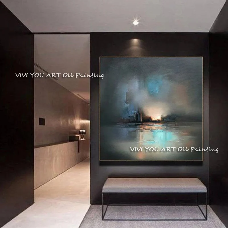 

Christmas Gift 100% Handpainted New Style Abstract Canvas Painting Handmade Black Wall Art For Living Room Decor Oil Paintings