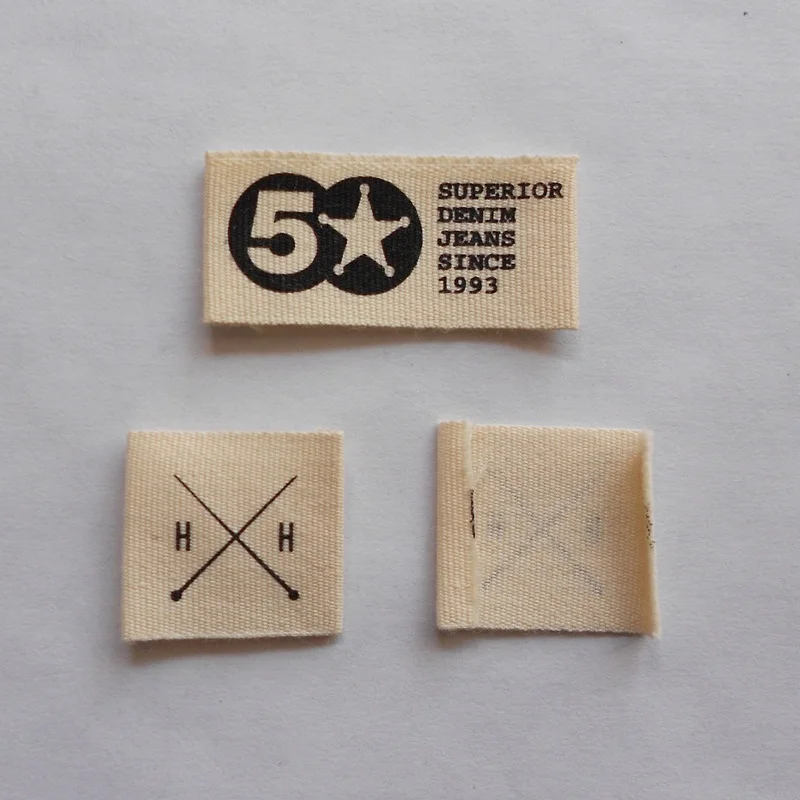 (1000 шт./лот) натуральная белая хлопковая этикетка для одежды с принтом