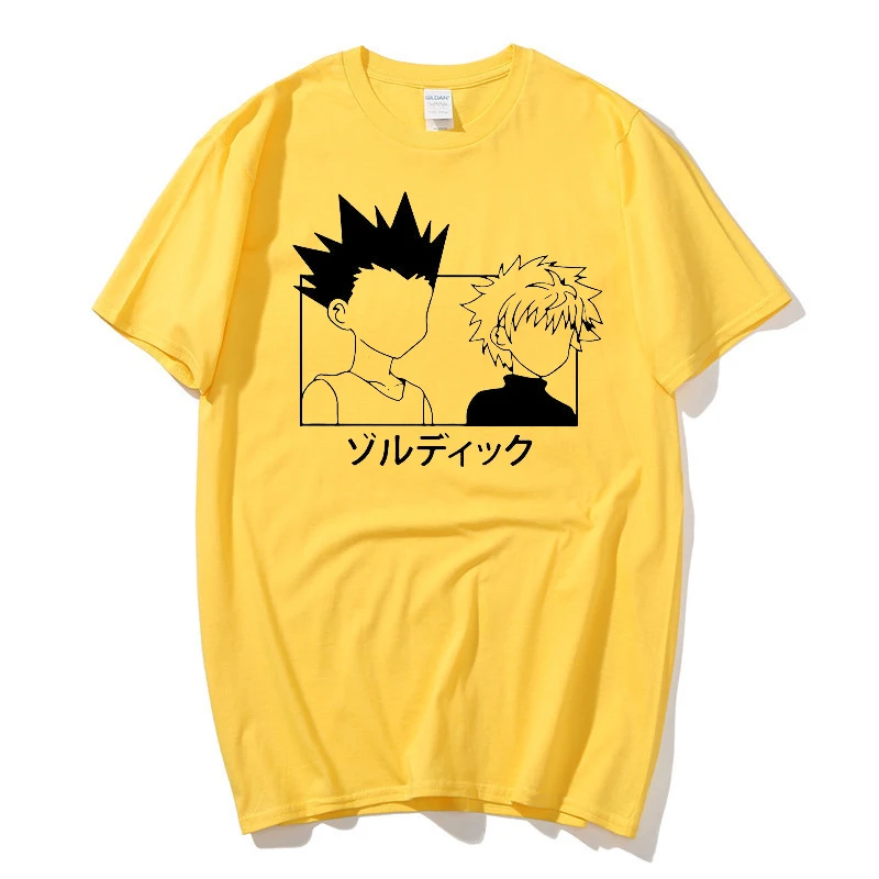 

Janpanese Anime Hunter X Hunter T Shirt Men Cotton Summer Graphic Tees Unisex Killua Zoldyck Gon Printed T-shirt Summer Tops