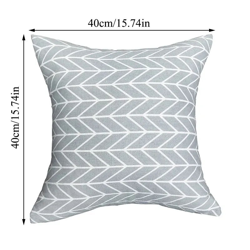 

Geometric Cushion Cover Black and White Polyester Throw Pillow Case Striped Dotted Grid Triangular Geometric Art Cushion Cover