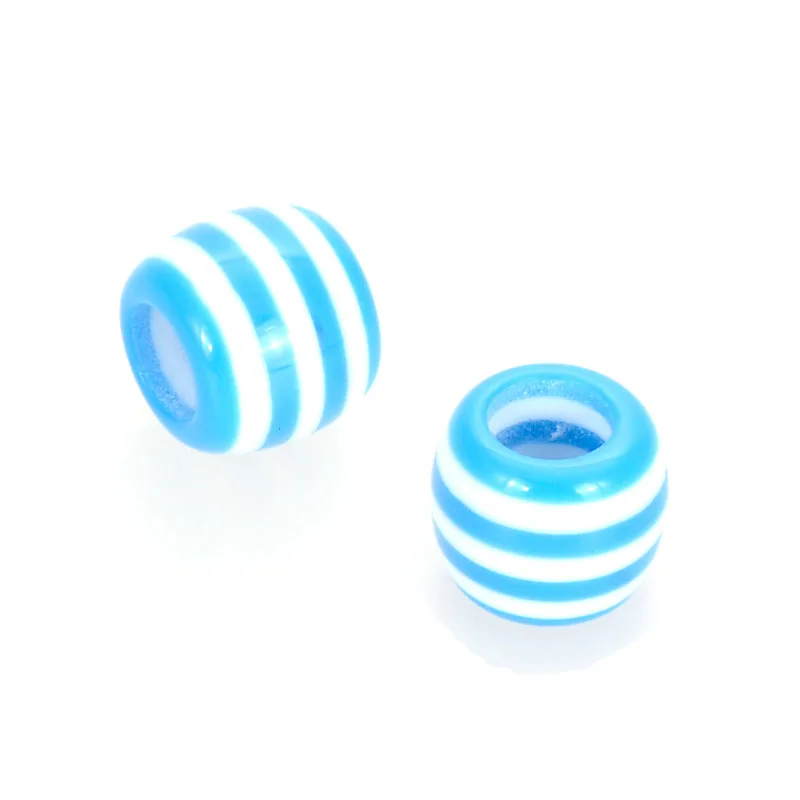 

Miasol 20 Pcs 10x12MM Stripe Resin Large Hole Spacers Hair Braid Dread Dreadlock Beads For Diy Handmade Jewelry Making