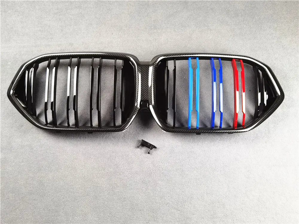 

3 Colors Carbon Pattern Glossy Black/ M Color Car Front Hood Grilles For BMW X6 G06 2019+ ABS Material