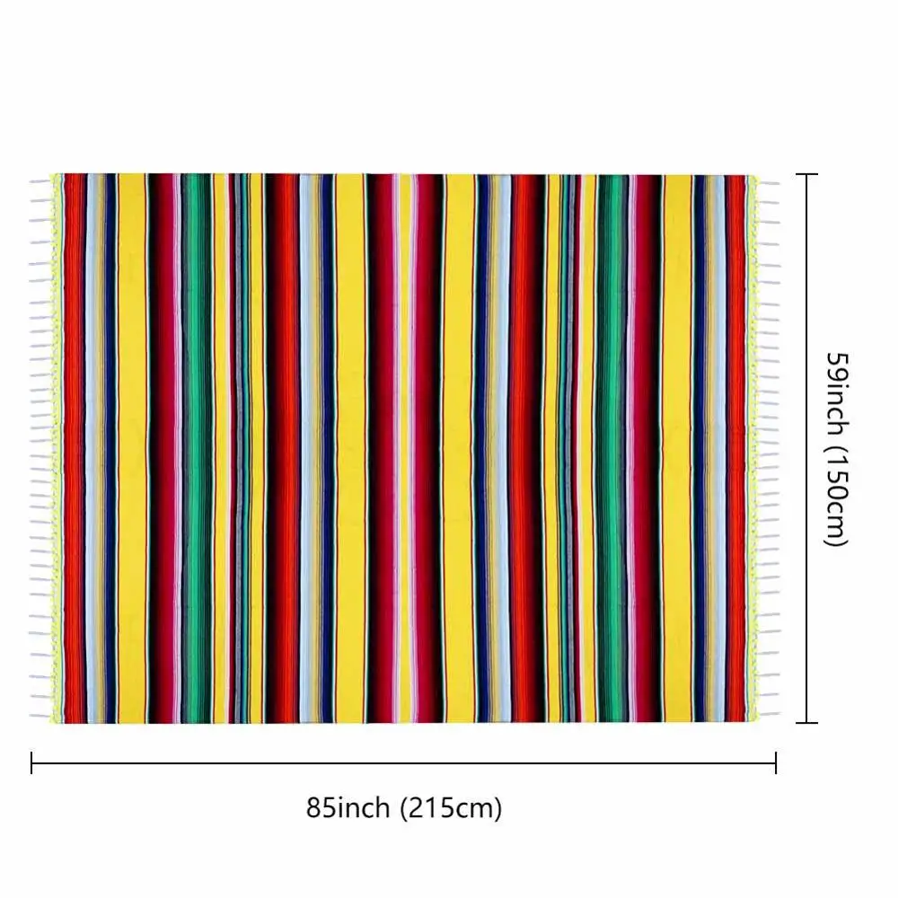 OurWarm Новый мексиканский вечерние Serape хлопковая скатерть 210x150 см для вечеринки в