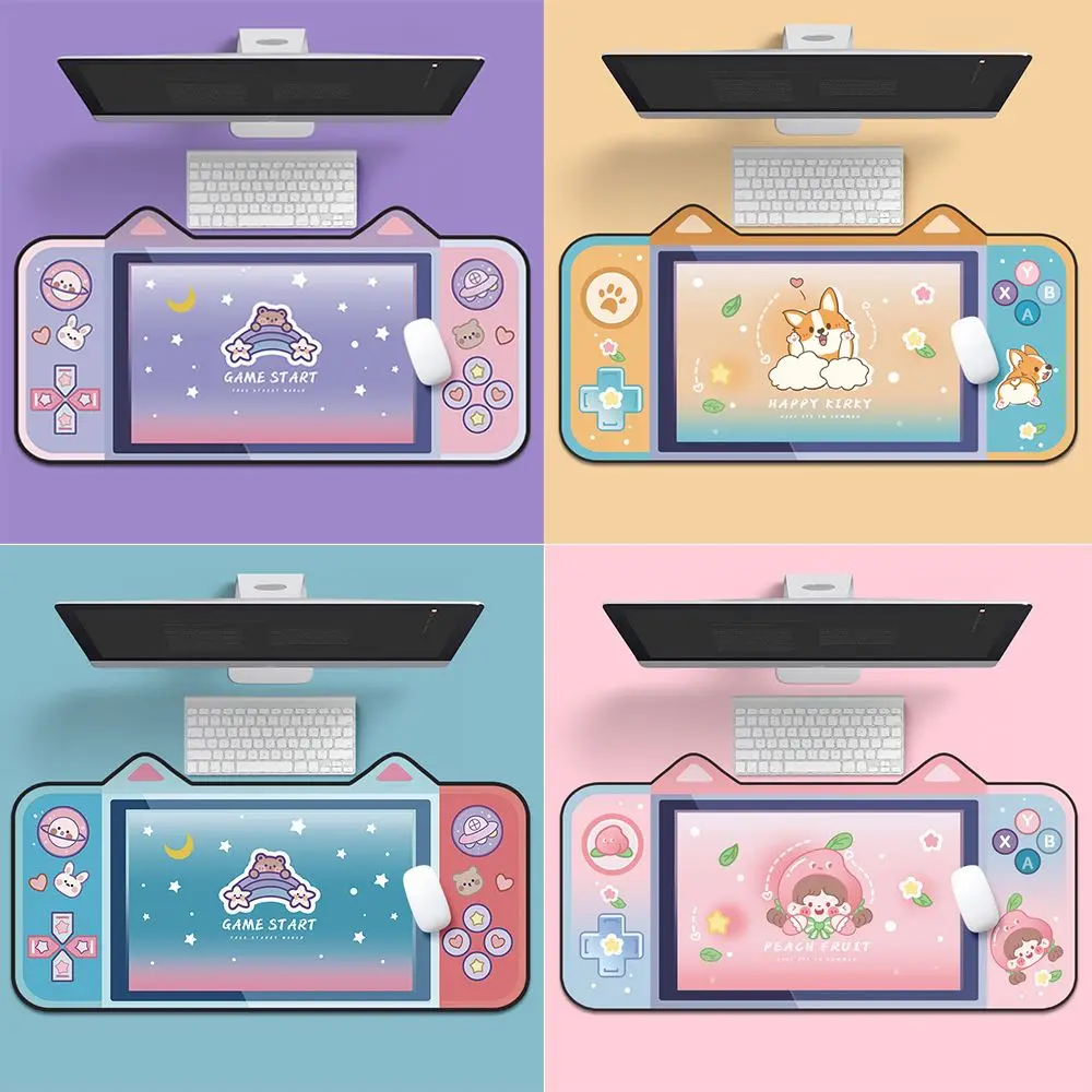 

Креативный большой мультяшный Настольный коврик с кошачьими ушками, анимационный геймерский коврик для клавиатуры и мыши, офисные компьют...