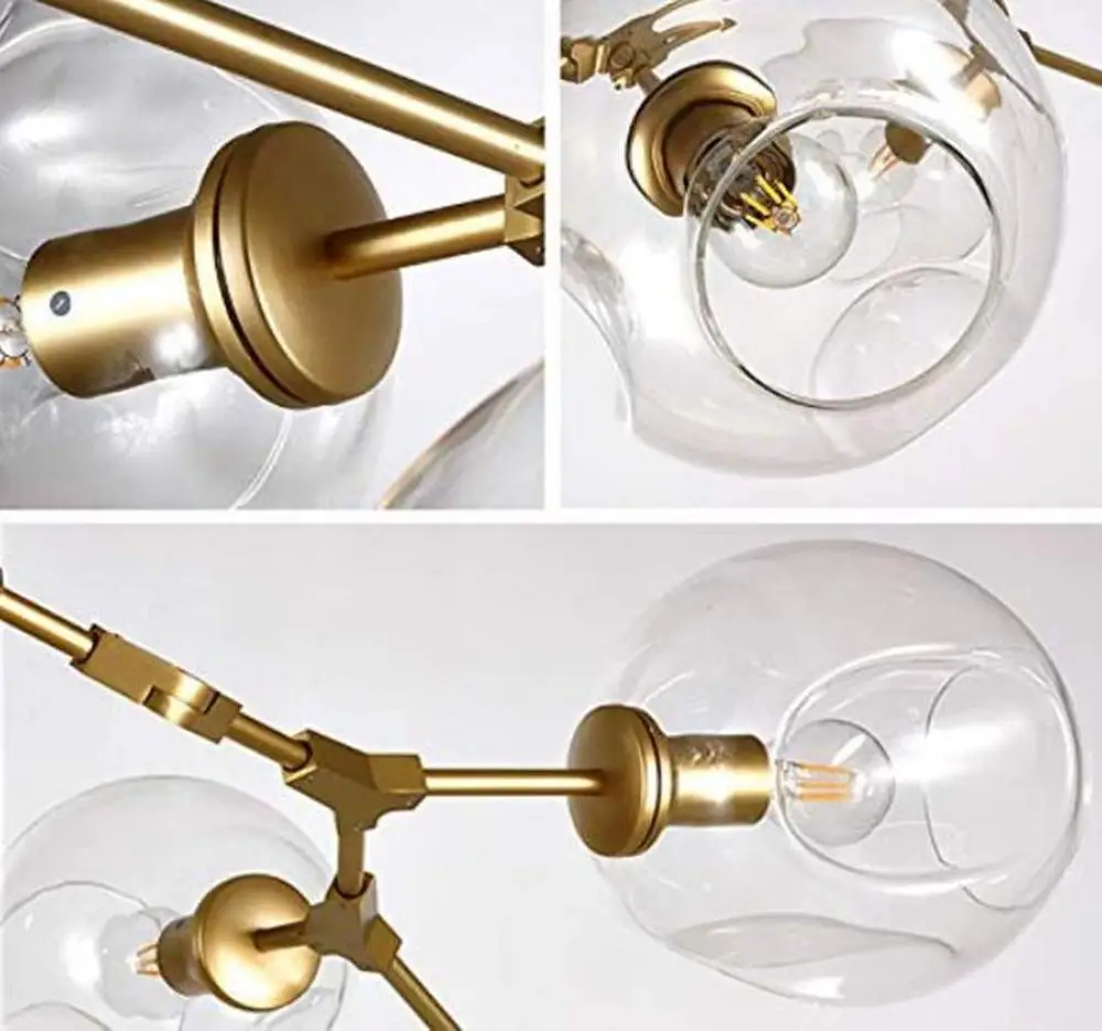 Светодиодный потолочный светильник 5 лампочек винтажный в стиле индастриал лофт