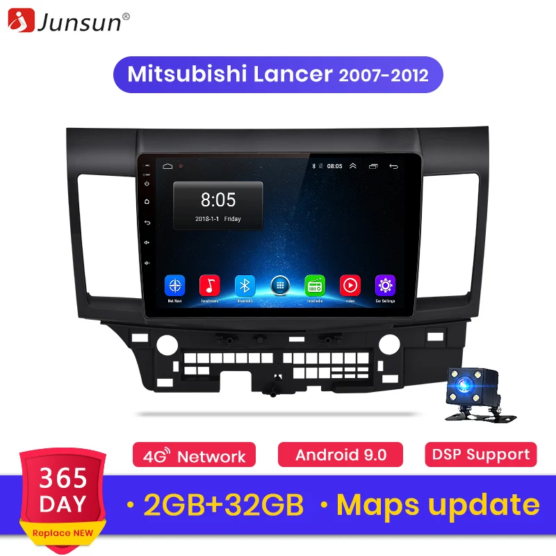 Junsun 2G+ 3 2G Android 8,1 4G Автомобильный Радио мультимедийный плеер для Mitsubishi Lancer 2007-2012 навигация gps 10,1 ''Авто 2 din без dvd