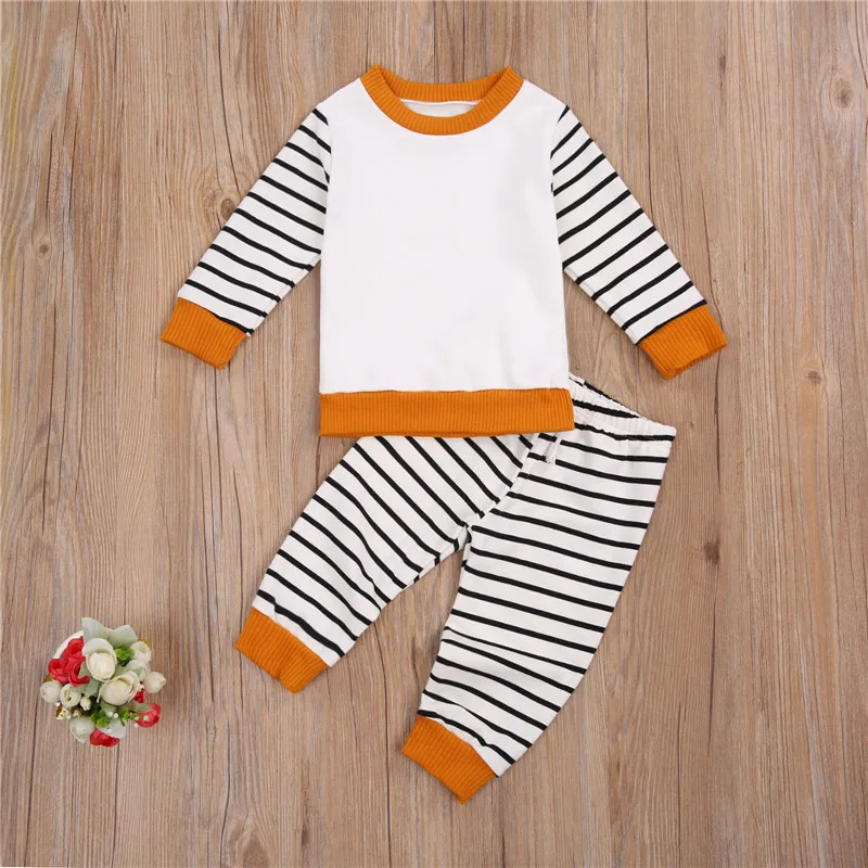 Классная одежда для малышей детей комплект из 2 предметов с длинными рукавами и