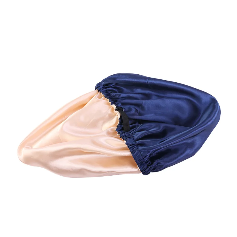 

Satin Nightcap Invisible Flat Adjustable Buckle Artificial Silk Double Layer round Cap Makeup Wash Cap TJM-256C-4 Wholesale