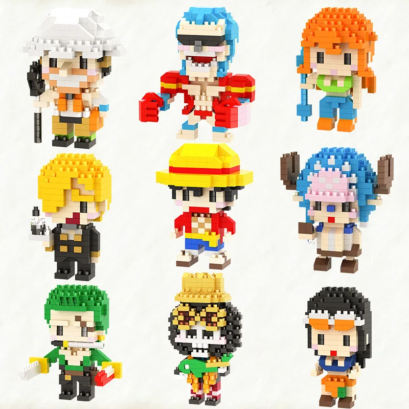 

22 new Styles Small Building One Piece Blocks Small Cartoon Sauron Sanji Model Education Game Graphics Toys