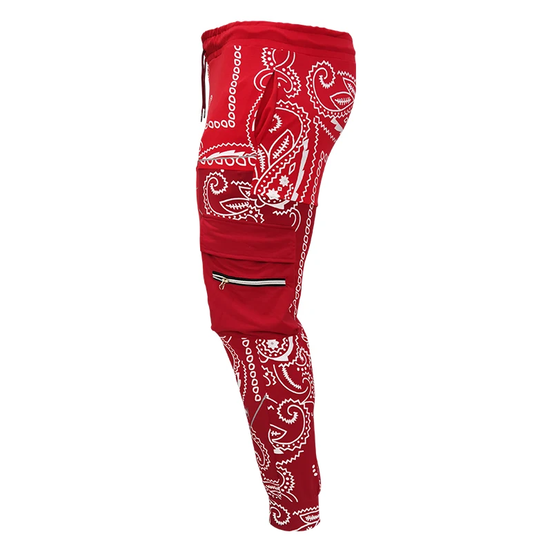 

New 2020 Sport Cashew Casual Autumn/winter movement Men's Cargo Pants Pattern Pattern Fashion flowers Loose cargo pants Big bag