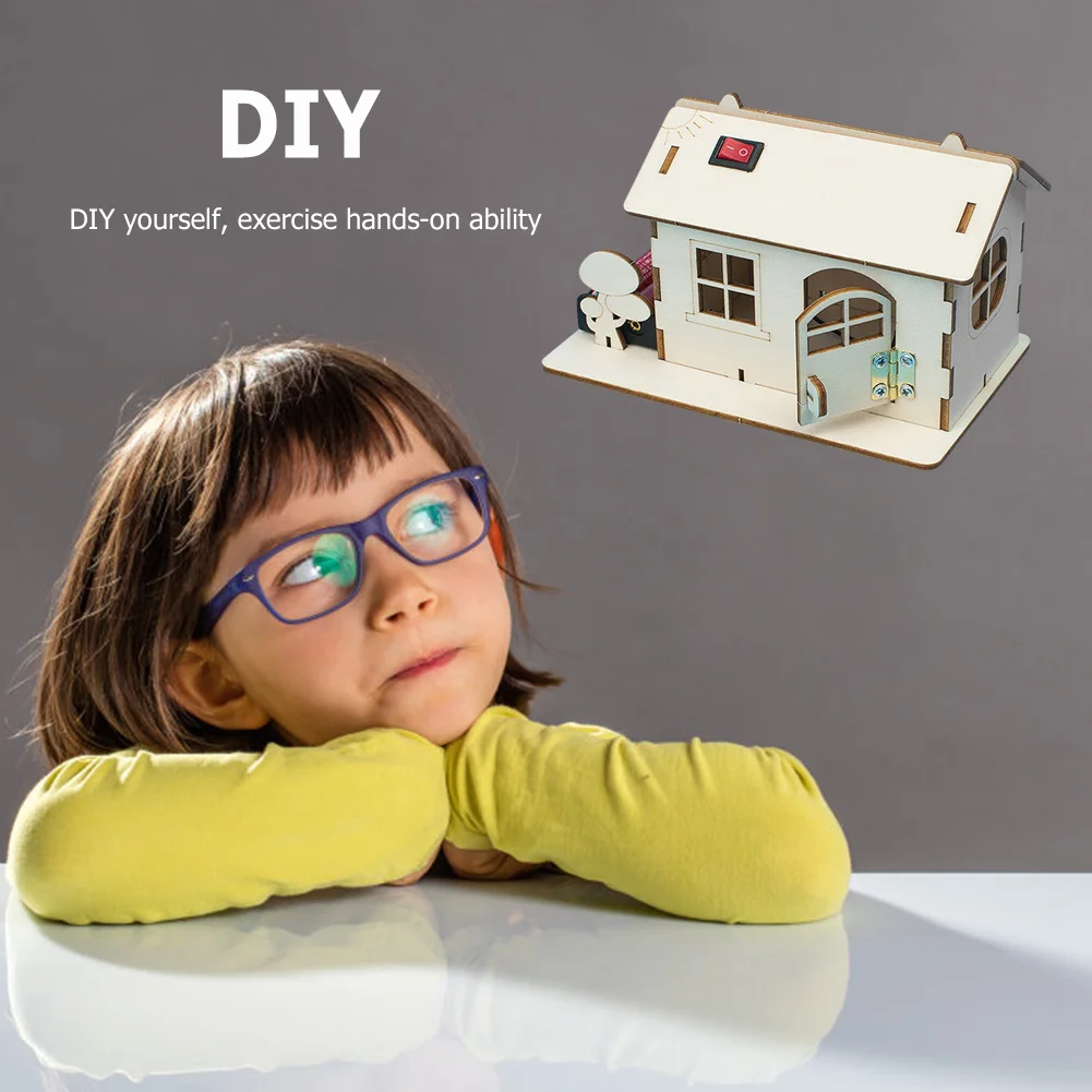 

Wooden Puzzle Cabin Jigsaw Architecture House DIY Manual Assembly Handmade Toy Science Invention Experiment Material Kids Toys