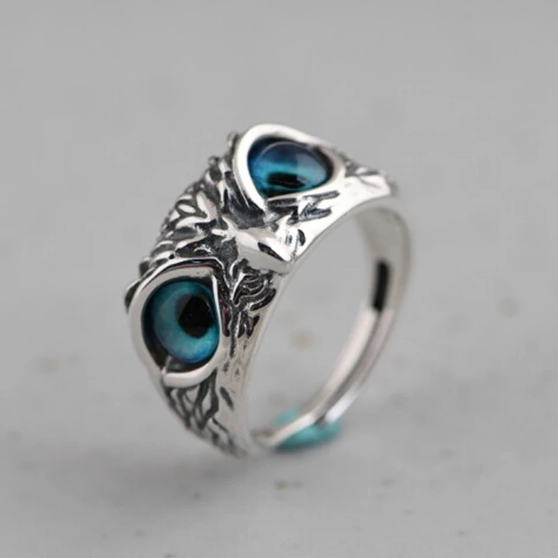 

Fashion Demon Eye Owl Ring For Women Girl Lovers Retro Animal Open Adjustable Ring Statement Ring Jewelry Gift