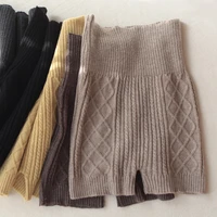 warm waist short leggings woolen knit shorts womens autumn and winter thick high waist seamless sweater short trousers