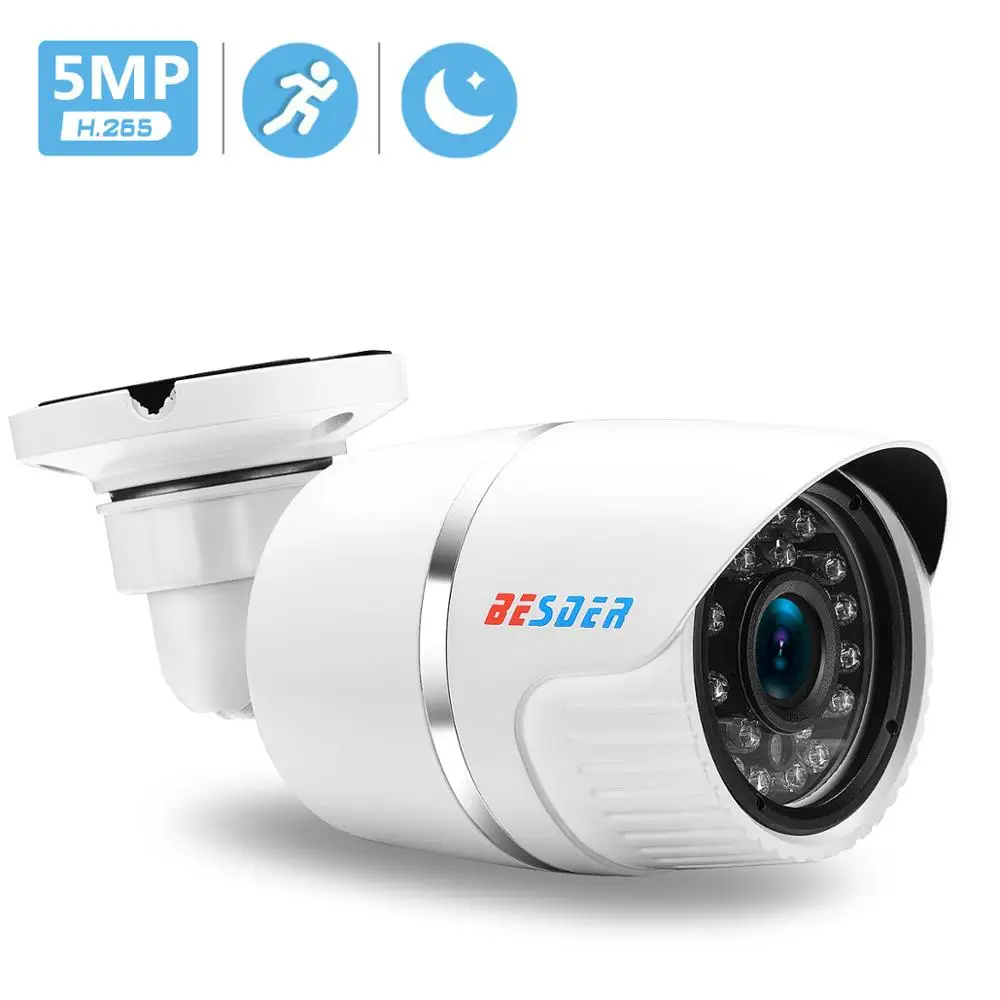 Besder H.265 IP камера 2MP 5MP SONY IMX335 наружная безопасности 1080P металлическая пуля CCTV ONVIF