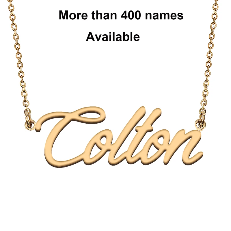 

Cursive Initial Letters Name Necklace for Colton Birthday Party Christmas New Year Graduation Wedding Valentine Day Gift