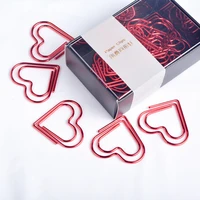 12pcsset heart shape bookmark mini paper clips decoration ornaments reading book note bookmarks paperclip stationery gifts