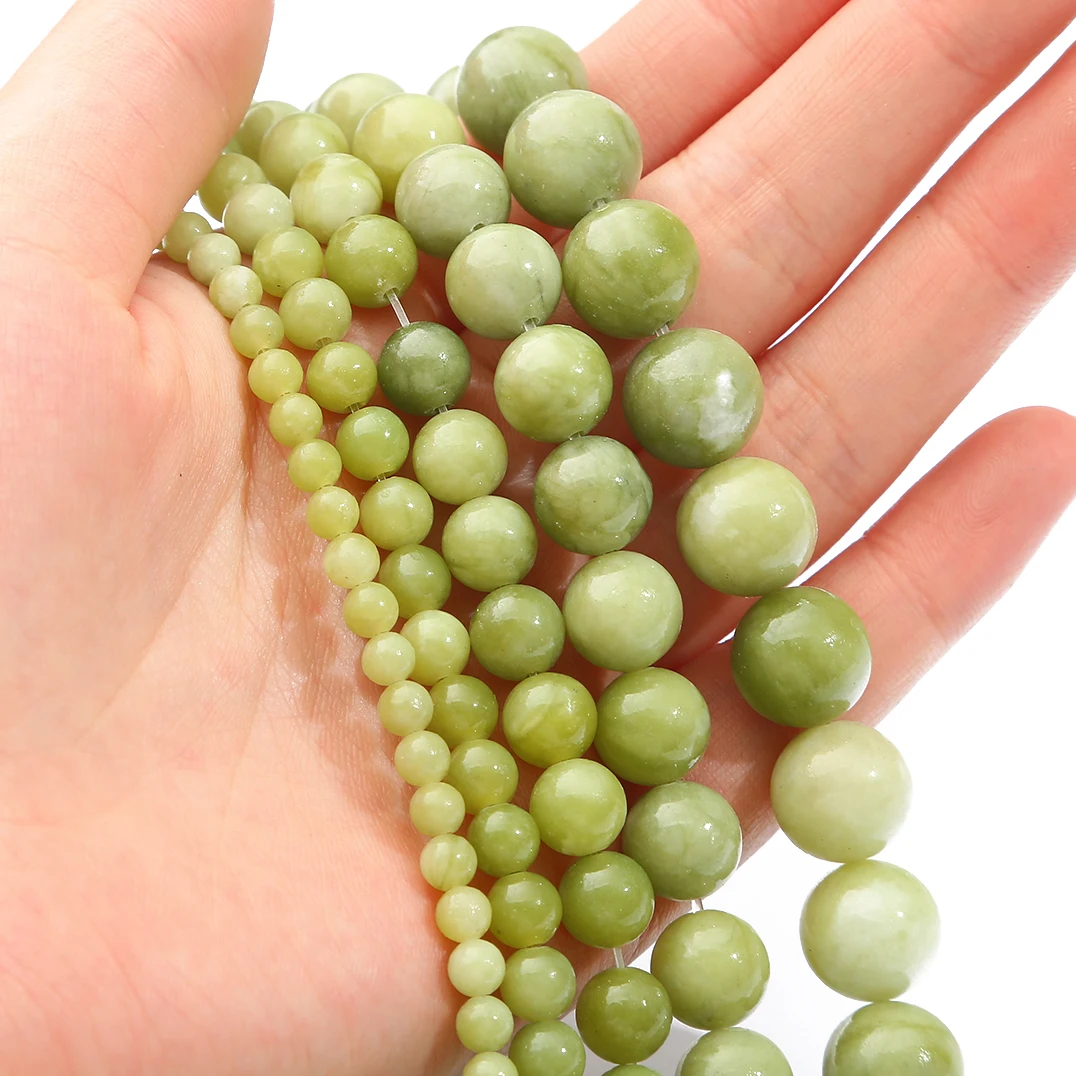 Бусины из нефрита с натуральным камнем Тайваньского зеленого цвета для