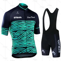strava cycling jersey set men bib shorts suit pro bicycle team racing uniform clothes 2021 summer mountain bike bicycle suit