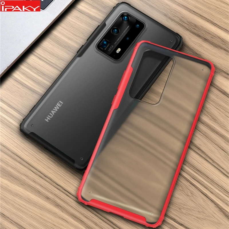 Для Huawei P40 Pro Чехол IPAKY силиконовый ПК Гибридный матовый прозрачный чехол P30 Lite