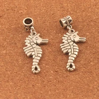 50pcs 43 9x15 5mm zinc alloy hippocampus animal charm beads fit european bracelets jewelry diy b026