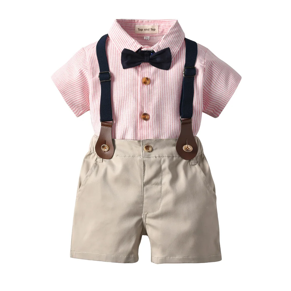 

2022 Baby Boy Clothing Sets Children Boys Shorts Sleeve Tops Pants 2Pcs Outfits Kids Summer Clothes Child Birthday Party Suits