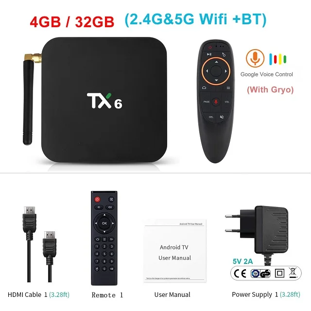 4GB 32GB add G10 TX6 ТВ приставка android 9,0 Allwinner H6 4 Гб DDR3 32 ГБ/64 Гб EMMC 2,4 ГГц 5 ГГц WiFi BT4.1 поддержка 4 к H.265 телеприставка Youtube плеер - Цвет: 4GB 32GB add G10