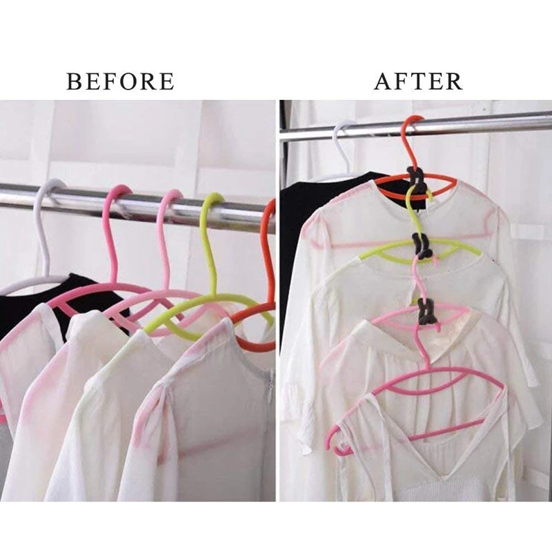 50 шт. мини каскадные Крючки для вешалок соединитель стека одежды и сделать ваш