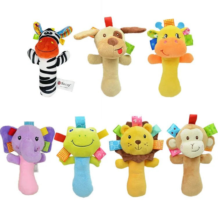 

Мягкий тканевый погремушечный шар, детская игрушка для 0-36 месяцев, мягкий детский игровой мяч, мультяшное животное, палочка, ручной Колокол...