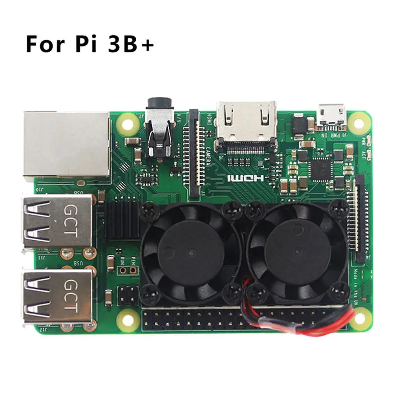 Raspberry Pi Dual Fan с теплоотводом Ultimate Double Cooling Fans Cooler для 3 Model B + Plus или 3B | Электроника