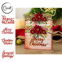 qwell english words merry christmas wishes basic phrase cutting dies diy scrapbooking album craft cards making template 2020 new