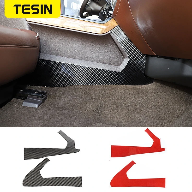 

TESIN Soft Carbon Fiber Car Gear Side Panel Decoration Trim Stickers for Chevy Silverado 2014-2018 Car Interior Accessories