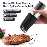 automatic sea salt pepper grinder shaker battery operated mill herb gravity induction stainless steel household grinding tool