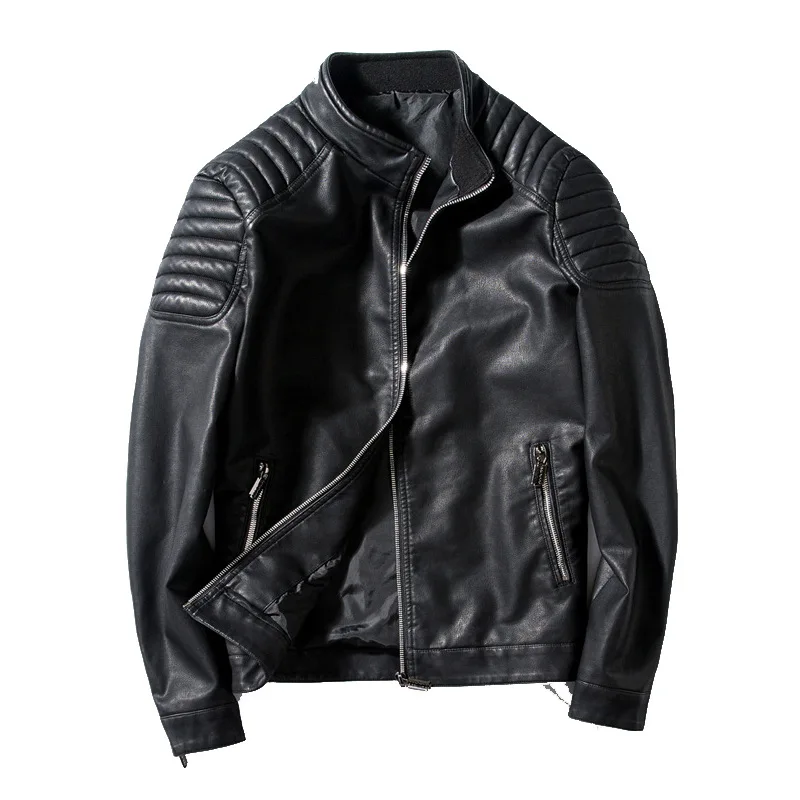 Куртка Ymwmhu мужская из искусственной кожи верхняя одежда Байкерский пиджак