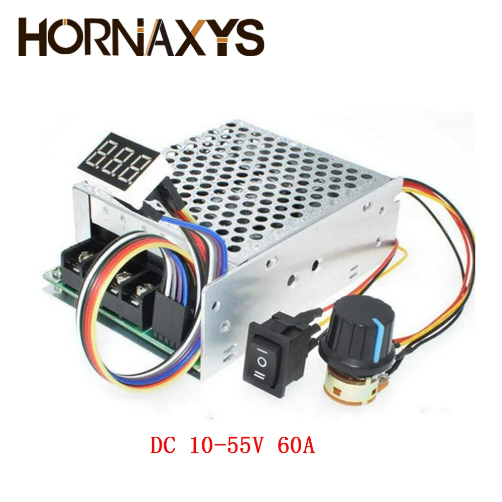 

PWM Motor Speed Controller DC 10-55V 60A Speed Controller CW CCW Reversible Switch Digital Display 12 V Motor Speed Controller